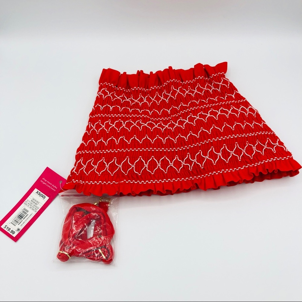 Xhilaration Red  Bandeau Bikini Top New (XS 00)